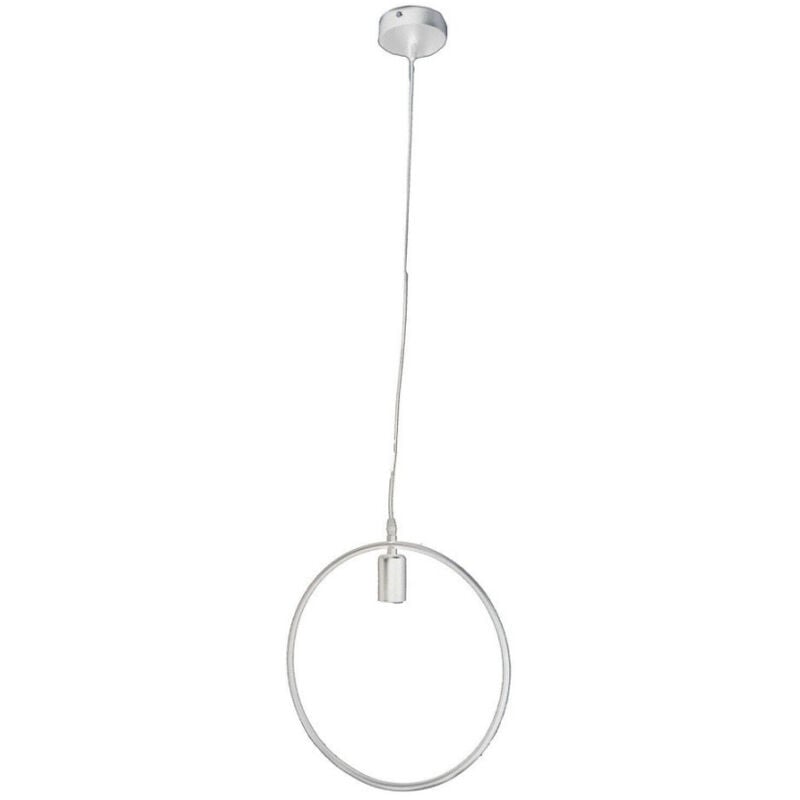 foto del prodotto trade shop traesio lampadario soffitto a sospensione pendente cerchio portalampada e27 b35 o bianco 