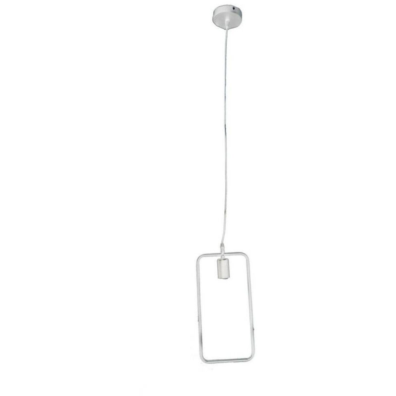 foto del prodotto trade shop traesio lampadario soffitto a sospensione rettangolare lampada moderna attacco e27 b35 q bianco