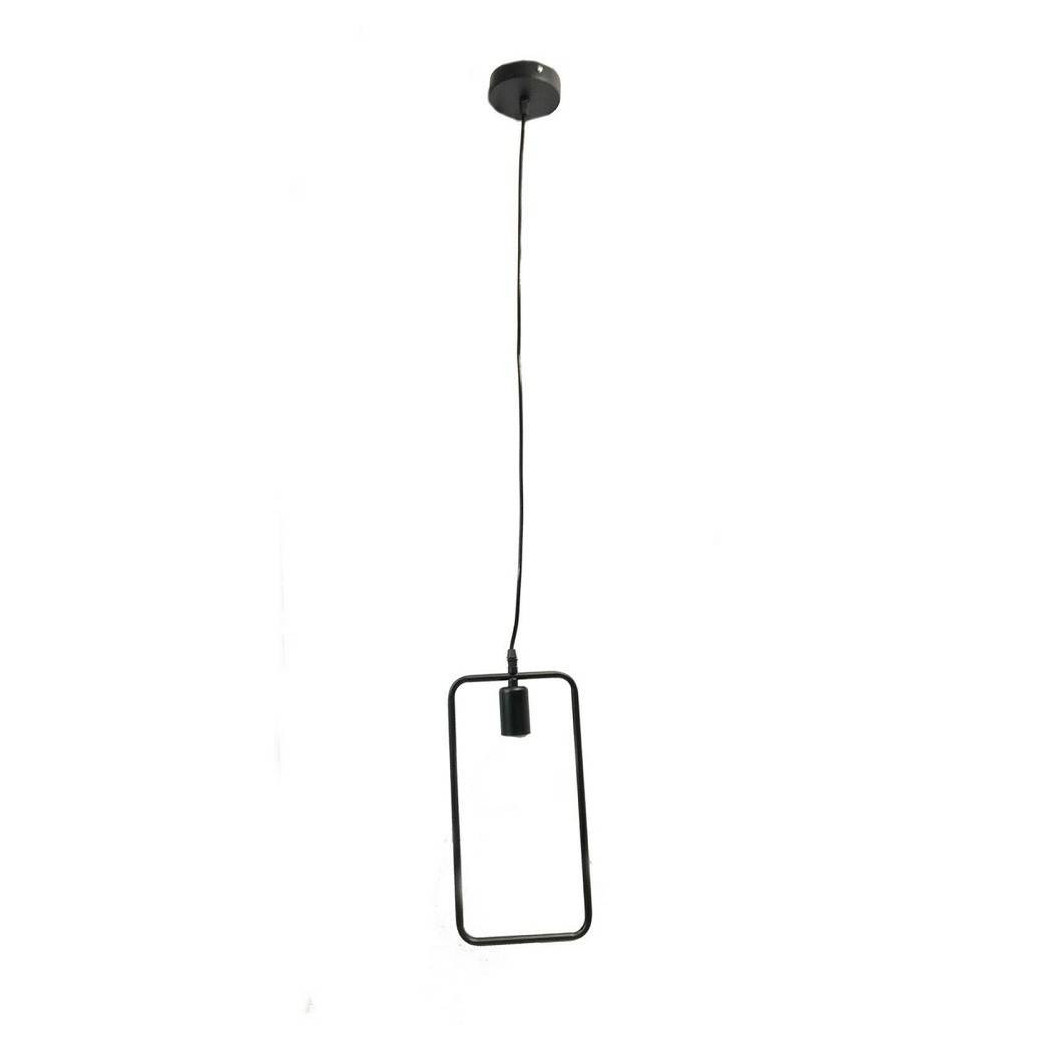 foto del prodotto trade shop traesio lampadario soffitto a sospensione rettangolare lampada moderna attacco e27 b35 q nero
