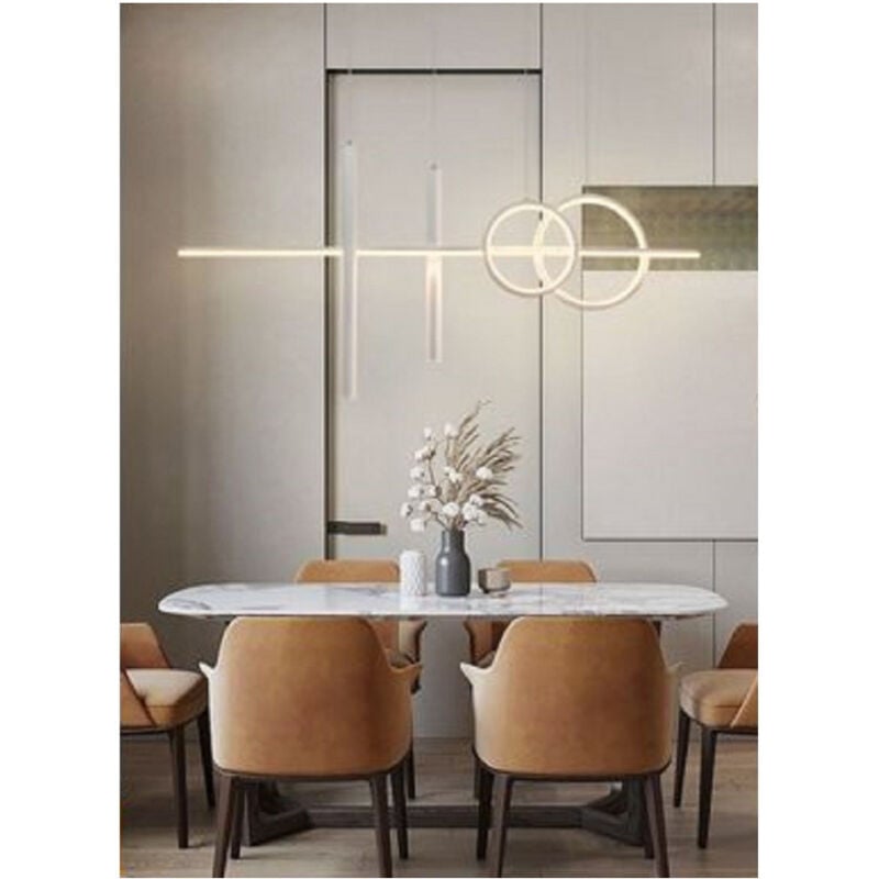 foto del prodotto trade shop traesio lampadario sospeso con anelli punto luce cilindri luce 6500k 4000k 3000k lp 42b bianco caldo 