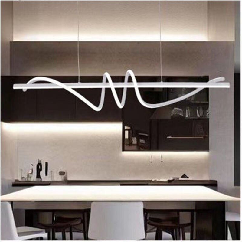 foto del prodotto trade shop traesio lampadario sospeso led 65w bianco spirale ondulato vortice orizzontale luce 3000k 6500k 01141 