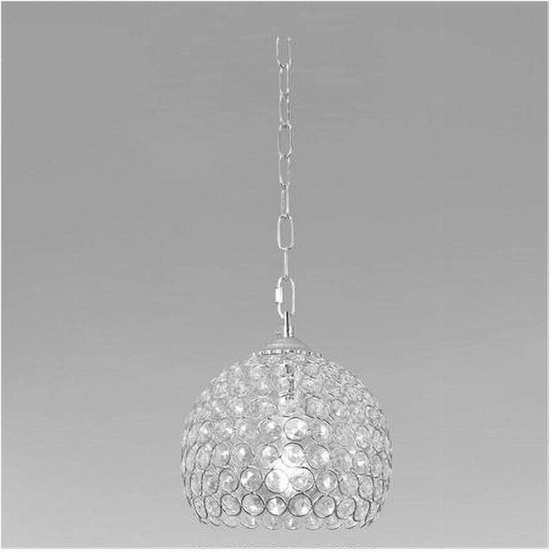 foto del prodotto trade shop traesio lampadario sospeso tondo cupola lampada mezza sfera cristalli luce e27 argento 32378 