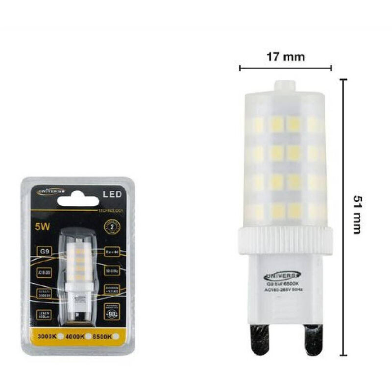 foto del prodotto trade shop traesio lampadina 51 led smd g9 5 watt luce bianca fredda calda naturale faretto bianco freddo 