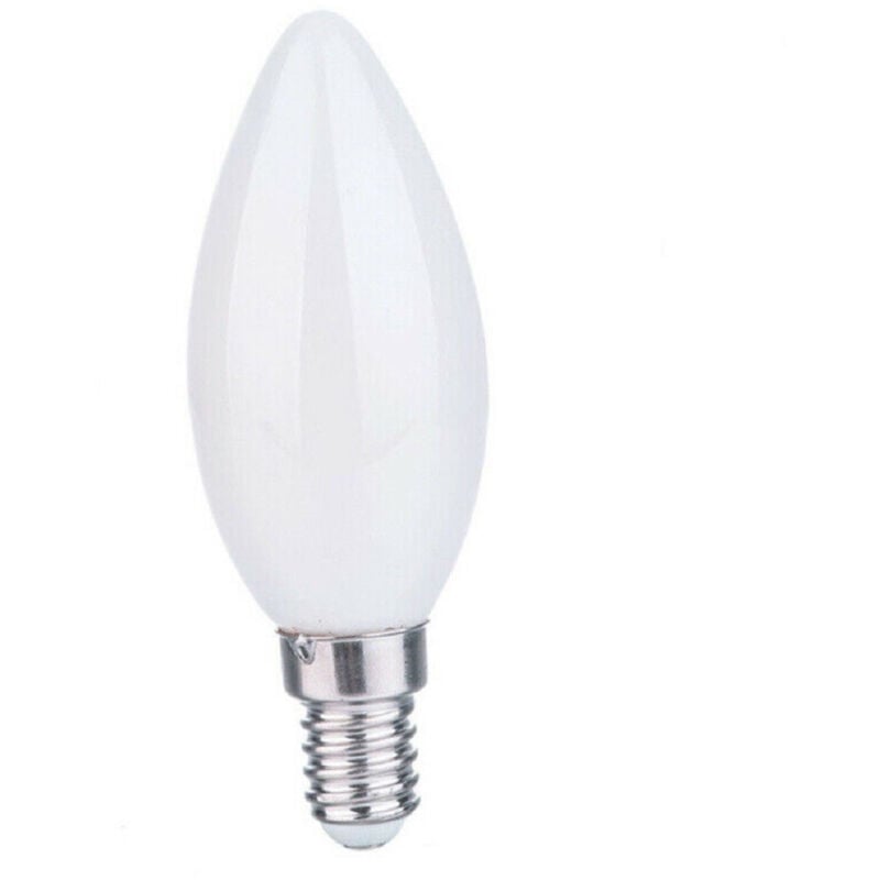 foto del prodotto trade shop traesio lampadina a led filamento opaca 4 w e14 luce fredda calda naturale candela c35b bianco naturale 