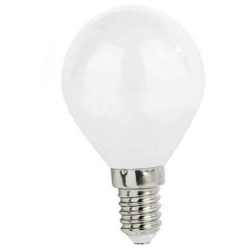 foto del prodotto trade shop traesio lampadina a led filamento opaca 4watt e14 luce fredda calda naturale sfera g45b bianco freddo 