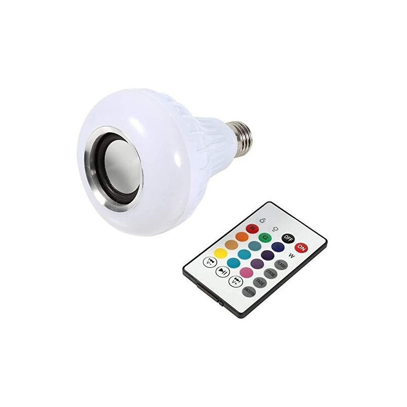 foto del prodotto trade shop traesio lampadina cassa bluetooth colorata led e27 rgb bulbo musica lampada telecomando 