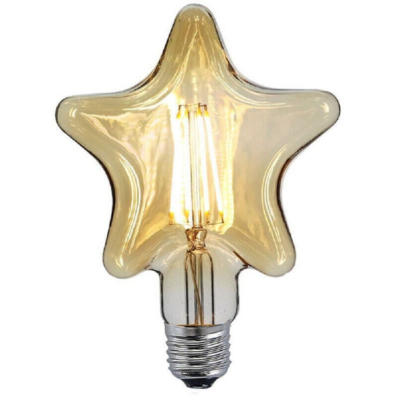 foto del prodotto trade shop traesio lampadina filamento stella ambra e27 4 watt stile vintage retro decorativa st oc 