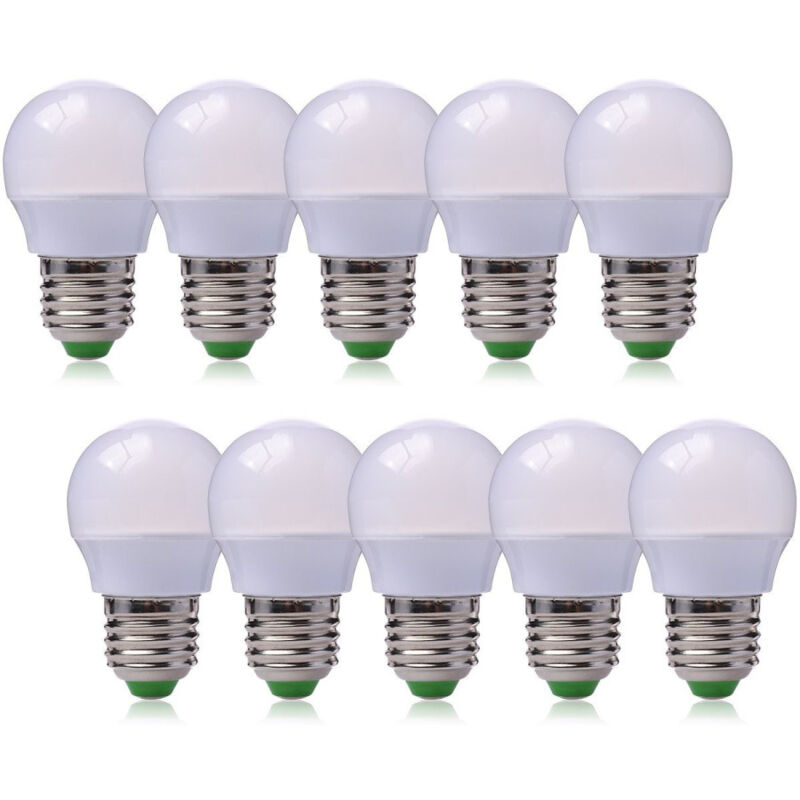 foto del prodotto trade shop traesio lampadina globetto a led da 3w con copertura bianco latte a luce calda set 10pz 