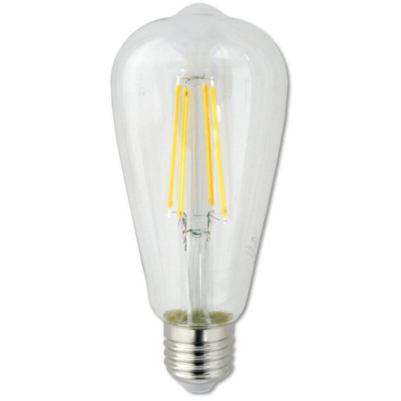 foto del prodotto trade shop traesio lampadina led a filamento 8 watt e27 st64 luce calda 3000k 880 lumen 220v t64 tc 