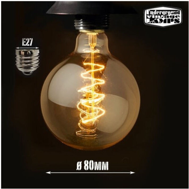 foto del prodotto trade shop traesio lampadina led a filamento globo carbonio vintage decorativa attacco e27 4w 