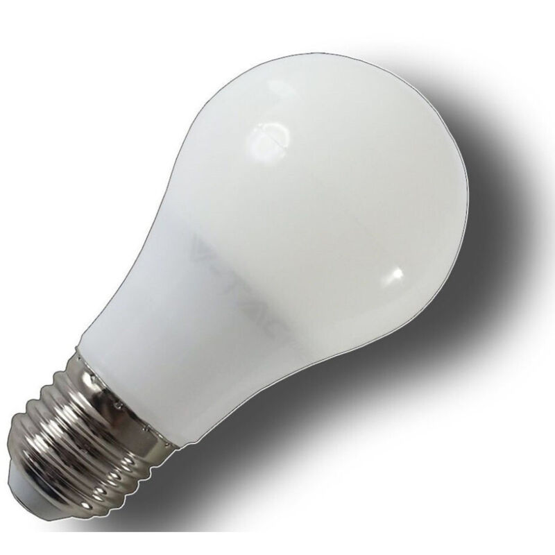 foto del prodotto trade shop traesio lampadina led a goccia smerigliata attacco e27, luce bianca calda fredda v tac bianco caldo 7 watt