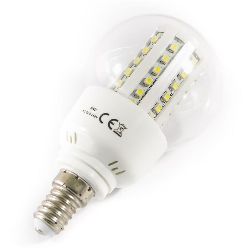 foto del prodotto trade shop traesio - lampadina led con 60smd e27 e14 9w lunga durata - luce calda e fredda - -bianco freddo e14-