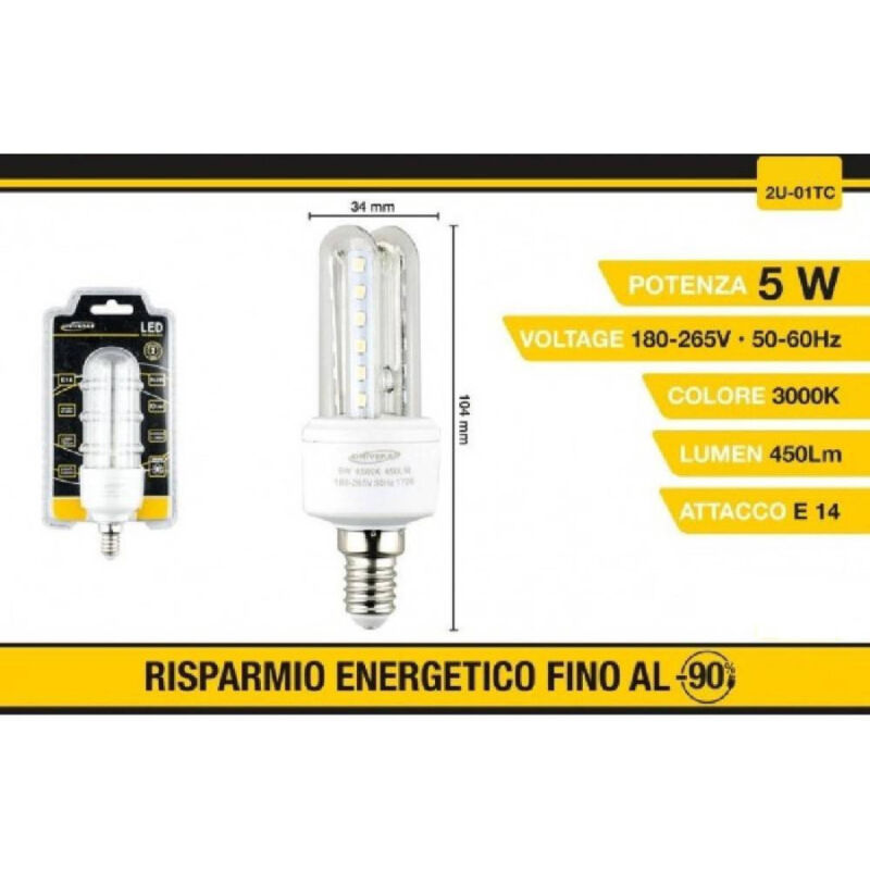 foto del prodotto trade shop traesio lampadina led e14 5w bianco caldo 3000k freddo 6500k naturale 4000k 24d 2u 01t bianco caldo 
