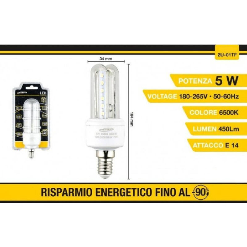foto del prodotto trade shop traesio lampadina led e14 5w bianco caldo 3000k freddo 6500k naturale 4000k 24d 2u 01t bianco freddo 