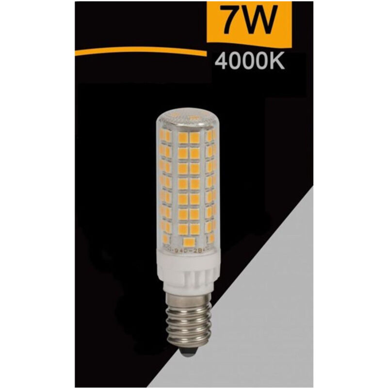 foto del prodotto trade shop traesio lampadina led e14 7w 820lm tubolare luce naturale fredda calda sparac e14 7w ce2 bianco naturale 