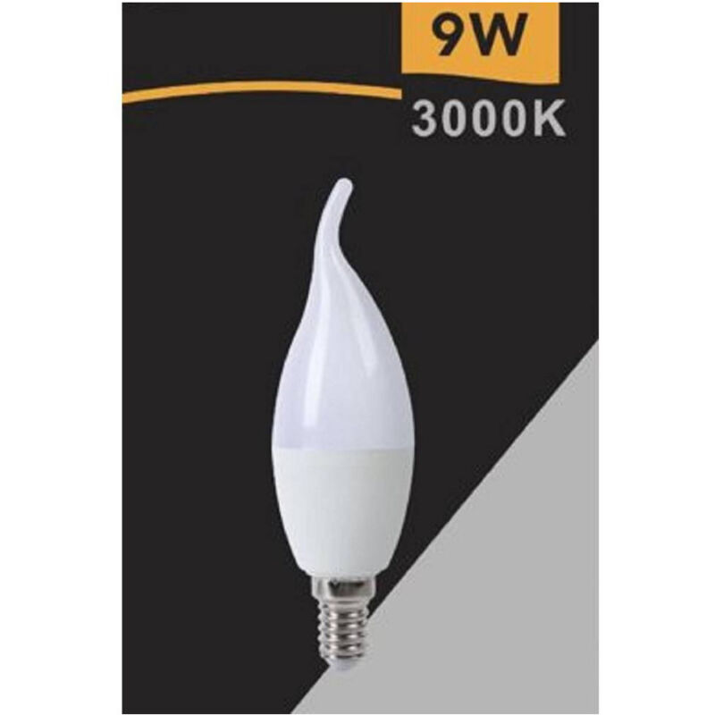 foto del prodotto trade shop traesio lampadina led e14 9watt candela fiamma smd c37 luce naturale calda fredda c37 9w bianco caldo 