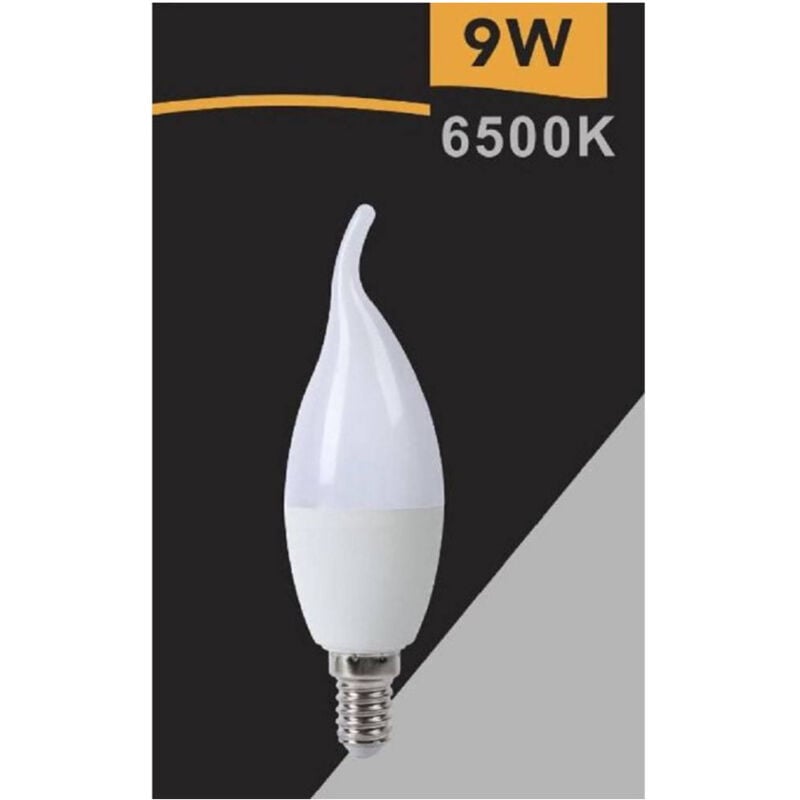 foto del prodotto trade shop traesio lampadina led e14 9watt candela fiamma smd c37 luce naturale calda fredda c37 9w bianco freddo 
