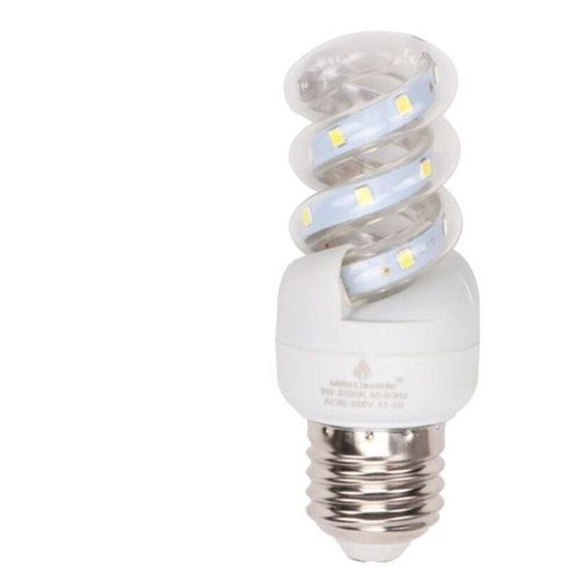 foto del prodotto trade shop traesio lampadina led e27 11w 1045lm tortiglione vortice spirale luce fredda naturale calda bianco freddo 