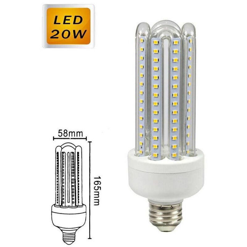 foto del prodotto trade shop traesio lampadina led e27 20w luce bianca fredda 6500k calda 3000k naturale 4000k 4u03t bianco naturale 