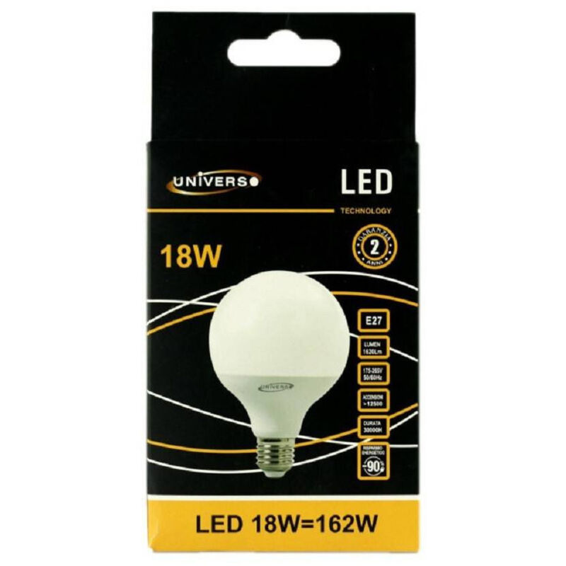 foto del prodotto trade shop traesio lampadina led e27 a globo g95 18 w luce bianco caldo freddo naturale g95 02 bianco caldo 