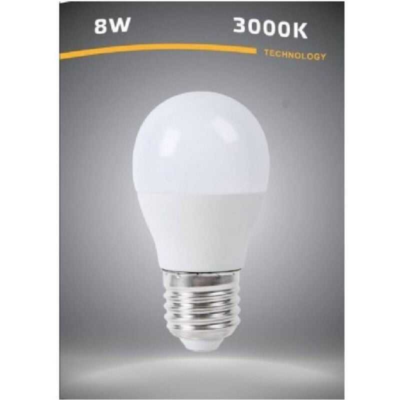 foto del prodotto trade shop traesio lampadina led e27 g45 8 watt 15d bulbo luce bianco caldo freddo naturale g4509 bianco caldo 