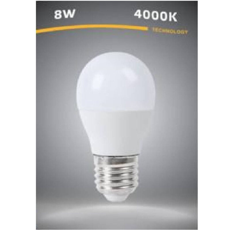 foto del prodotto trade shop traesio lampadina led e27 g45 8 watt 15d bulbo luce bianco caldo freddo naturale g4509 bianco naturale 