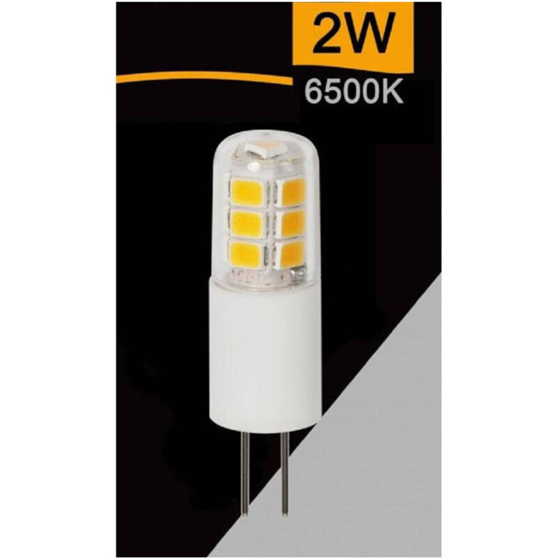 foto del prodotto trade shop traesio lampadina led g4 ac dc 12v 2 watt 250 lm luce 3000k 6500k 4000k spardc g4 2w 002 bianco freddo 