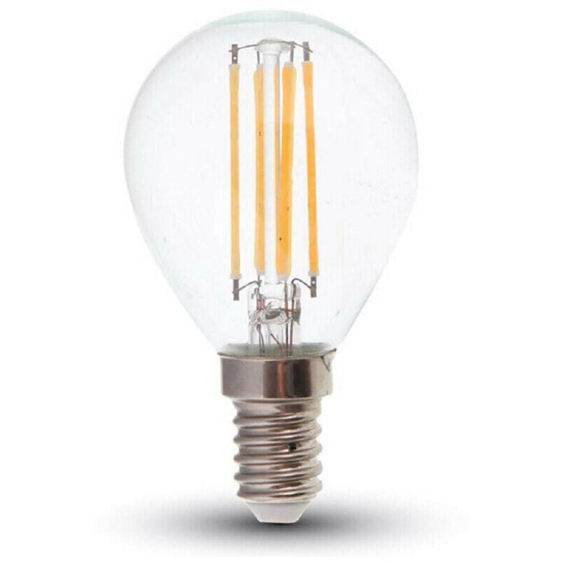 foto del prodotto trade shop traesio lampadina led g45 a filamento e14 sfera luce naturale fredda calda 4 w g45 t bianco freddo 