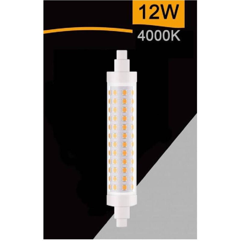 foto del prodotto trade shop traesio lampadina led r7s 12 w 1320lm tubolare luce 3000k 4000k 6500k sparac r7s 12w 001 bianco naturale 