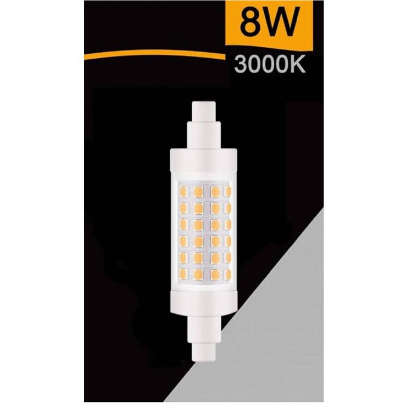 foto del prodotto trade shop traesio lampadina led r7s 8 watt 880 lumen 78mm luce 3000k 4000k 6500k sparac r7s 8w 001 bianco caldo 