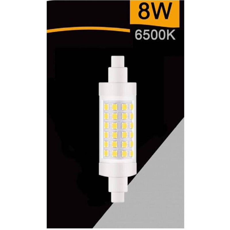 foto del prodotto trade shop traesio lampadina led r7s 8 watt 880 lumen 78mm luce 3000k 4000k 6500k sparac r7s 8w 001 bianco freddo 