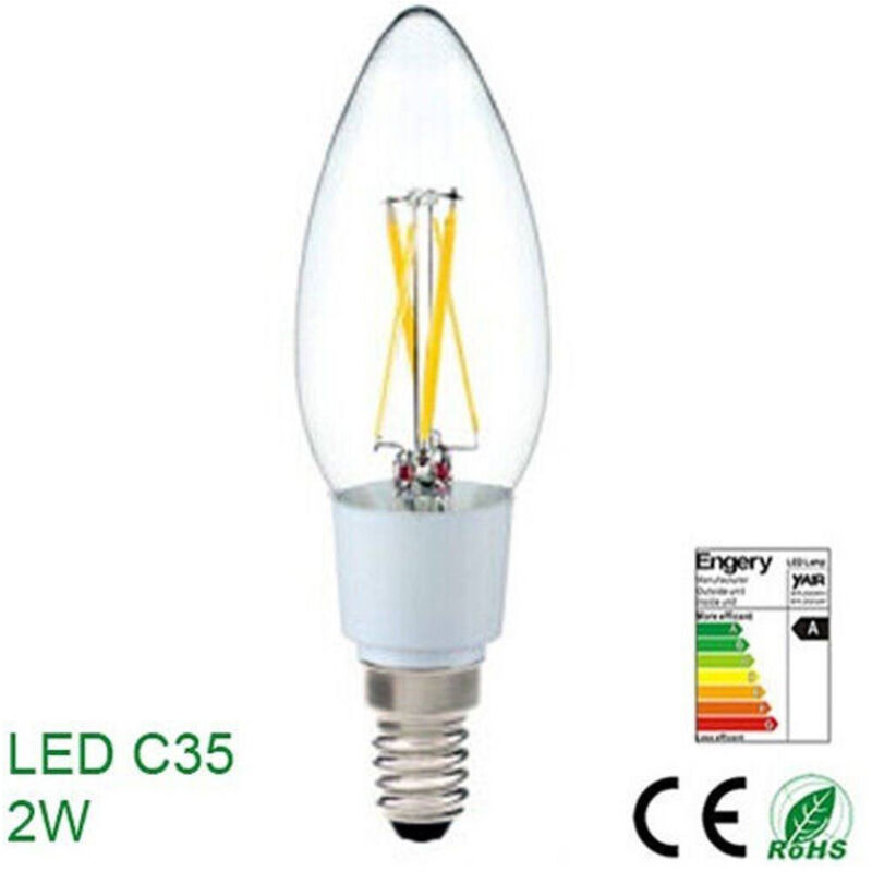 foto del prodotto trade shop traesio lampadina led risparmio energetico 2 w e14 basso consumo luce calda classe a 