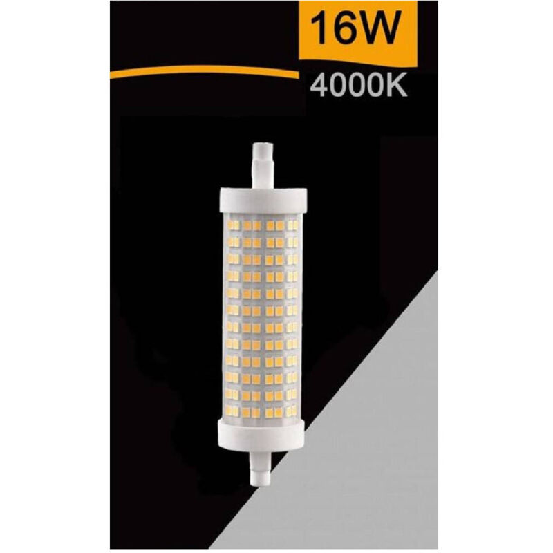foto del prodotto trade shop traesio - lampadina led smd r7s l118 16w tubolare luce 3000k 4000k 6500k sparac-r7s-16w-001 - -bianco naturale -