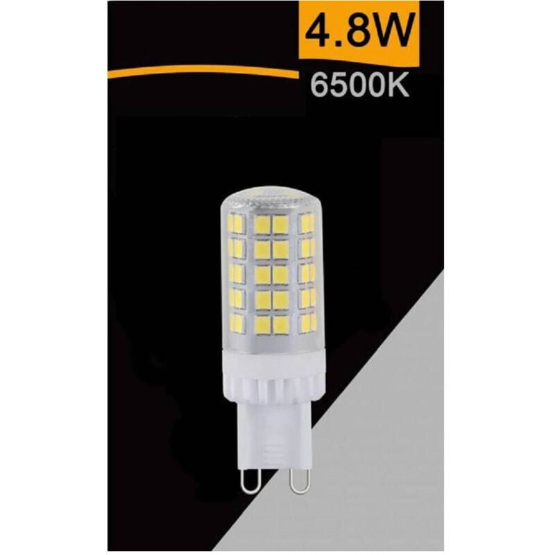 foto del prodotto trade shop traesio - lampadina tubolare led smd g9 4.8w 600lm luce 3000k 6500k 4000k sparac-g9-4.8w-ce5 - -bianco freddo -