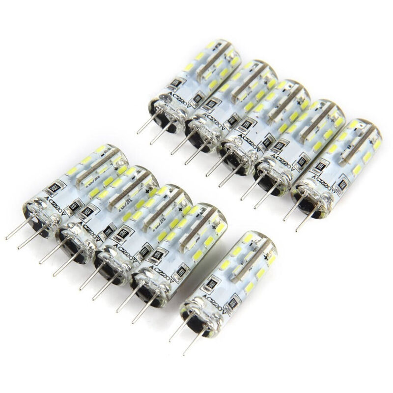 foto del prodotto trade shop traesio lampadine a led lampade attacco g4 smd 3014 dc 12v super luminose per lampadari bianco freddo 4,5 watt