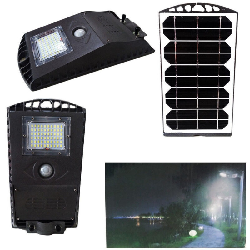 foto del prodotto trade shop traesio lampione faro faretto solare lampada 60 led smd per esterni 30w pannello solare 