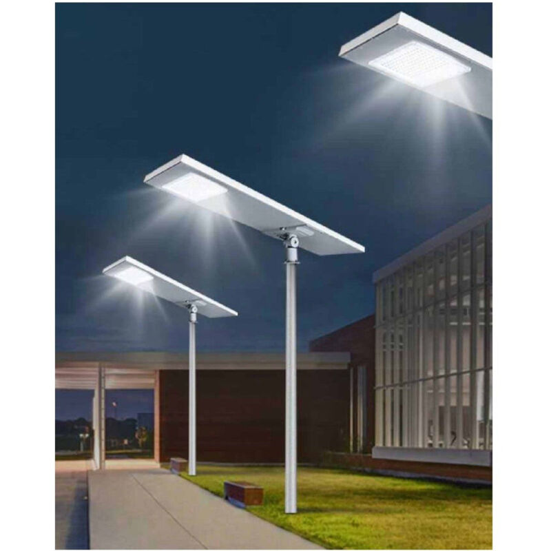 foto del prodotto trade shop traesio lampione faro led stradale 300w pannello solare da esterno ip65 6500k sl 300w lp 