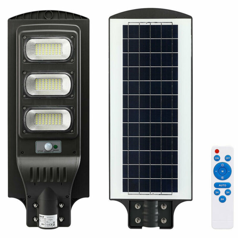 foto del prodotto trade shop traesio lampione stradale faro led 90w solare luce esterno sensore movimento telecomando 