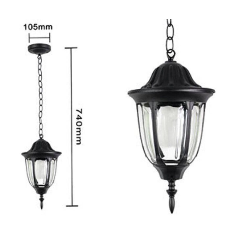 foto del prodotto trade shop traesio lanterna sospesa da soffitto lampada giardino retr per esterno con catena nero