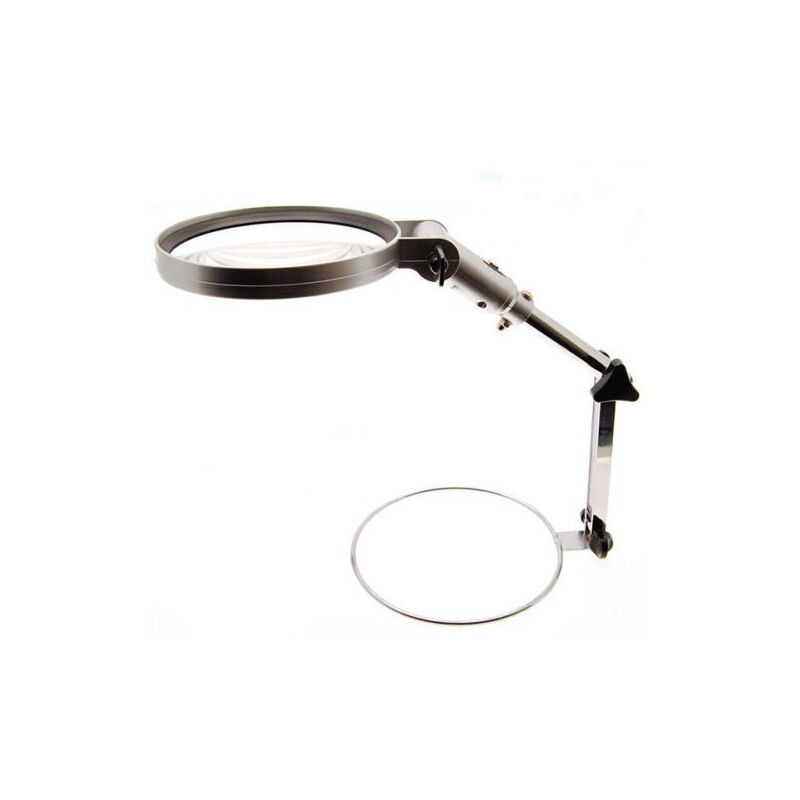 foto del prodotto trade shop traesio lente d ingrandimento pieghevole 2x 130mm da tavolo con luce led portatile 