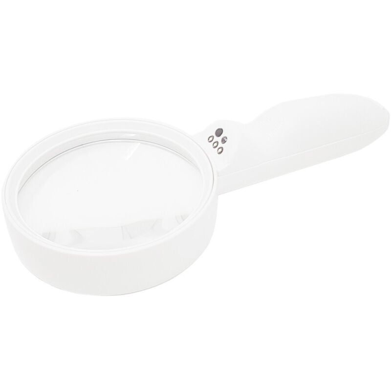 foto del prodotto trade shop traesio lente di ingrandimento 4x da lettura lavoro 3 led luce bianca focale 125mm 