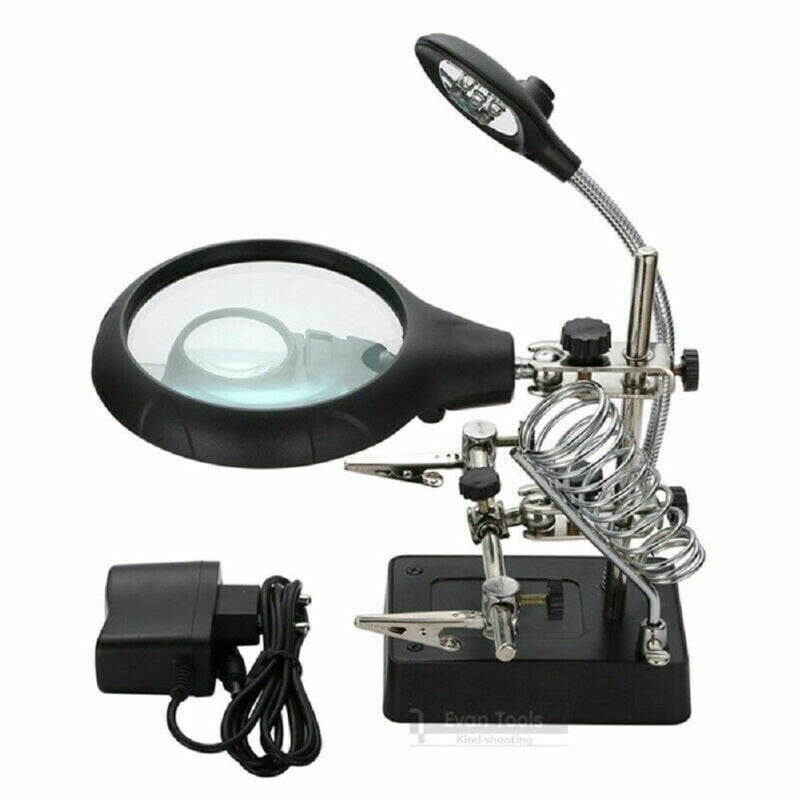 foto del prodotto trade shop traesio lente ingrandimento saldatura riparazione 5 led ausiliaria molletta mg16129 c 
