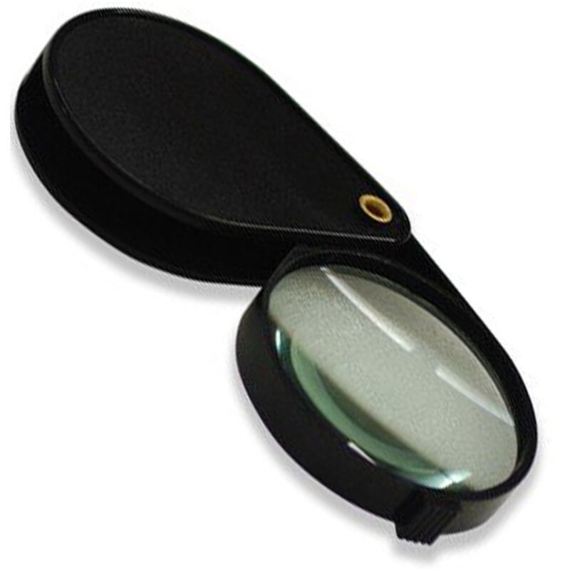foto del prodotto trade shop traesio lente ingrandimento tascabile in vetro diametro 60 mm orologio nero tasca riparazioni 