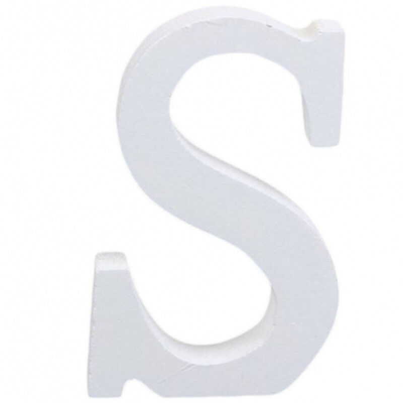 foto del prodotto trade shop traesio lettera s in legno bianco 11cm decorazione confettata matrimonio compleanno wedding 