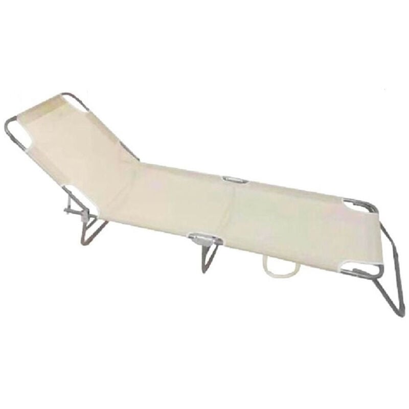 foto del prodotto trade shop traesio lettino in textilene crema per mare giardino schienale regolabile in 3 posizioni 281047 