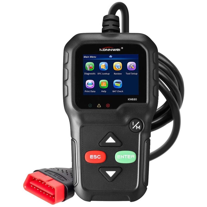 foto del prodotto trade shop traesio lettore obd konnwei kw680 scanner codici auto diagnostica tester analisi obd2ii 