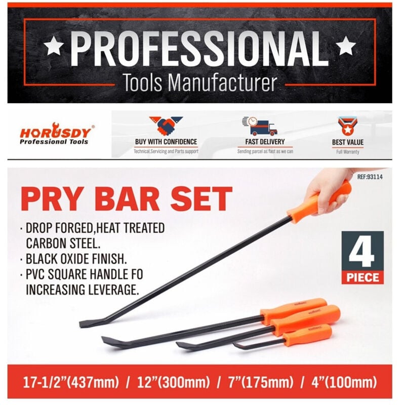 foto del prodotto trade shop traesio leve set 4 pezzi utensili officina meccanico gommista carrozzeria carrozziere 