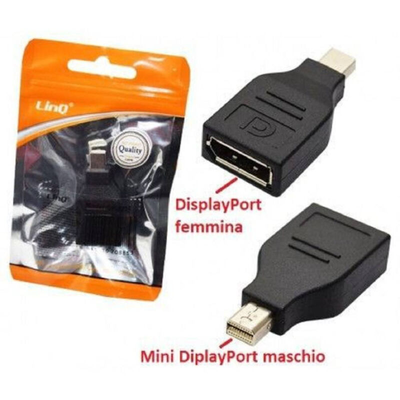 foto del prodotto trade shop traesio linq adattatore da displayport femmina a mini displayport maschio convertitore dp 2212 