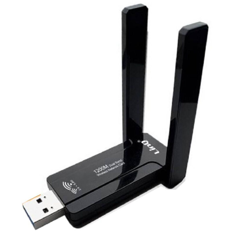 foto del prodotto trade shop traesio linq adattatore scheda di rete wireless wifi usb dual band 2.4 5.8g 1200mbps wl1203 