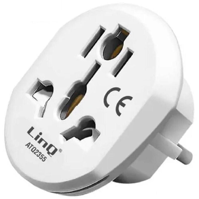 foto del prodotto trade shop traesio linq adattatore viaggio spina universale da presa ue tipo c a regno unito tipo g atq2355 